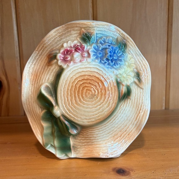 Vintage Royal Copley Straw Hat Wall Pocket - Picture 9 of 9